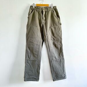 Carhartt Double Knee Workwear Pants B136 Dungaree Men's Moss Green Sz 30